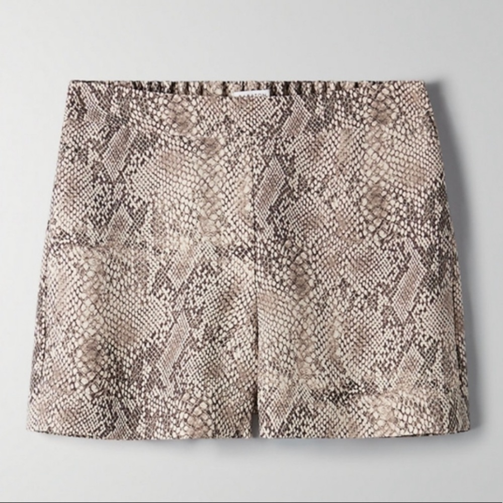 Aritzia Babaton Snakeskin High Waist Shorts
